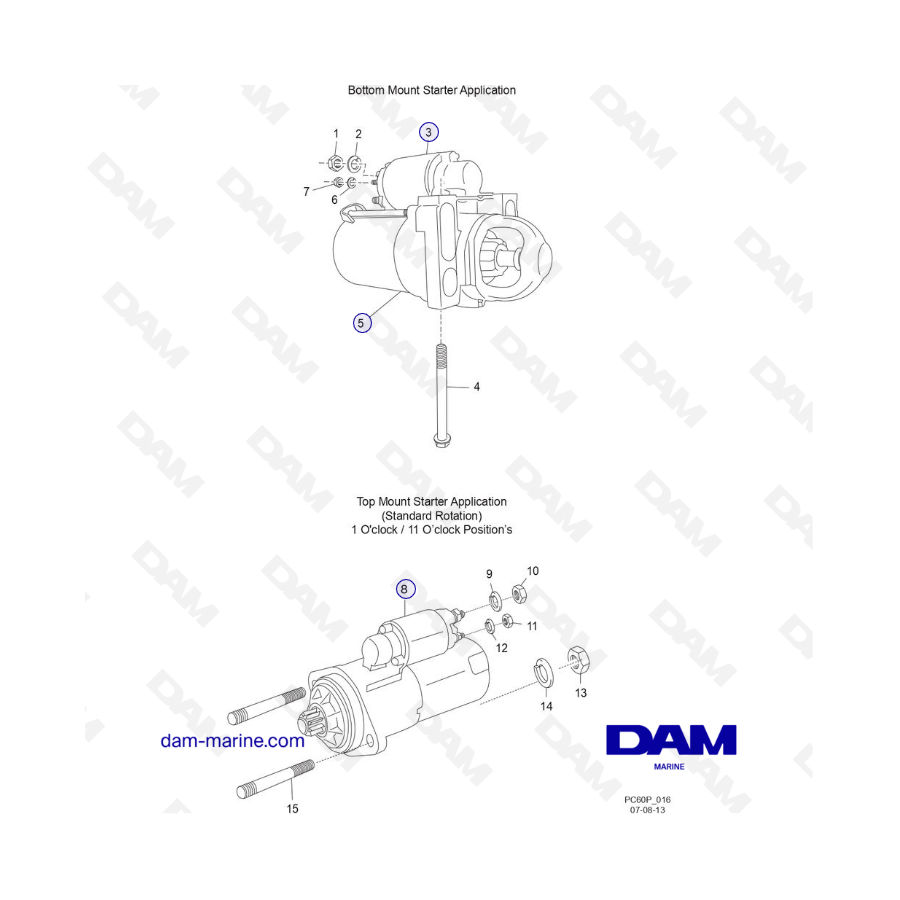 PCM ZR409 - ZR450 - 10+ - COMPONENTES DEL CONJUNTO DE ARRANQUE