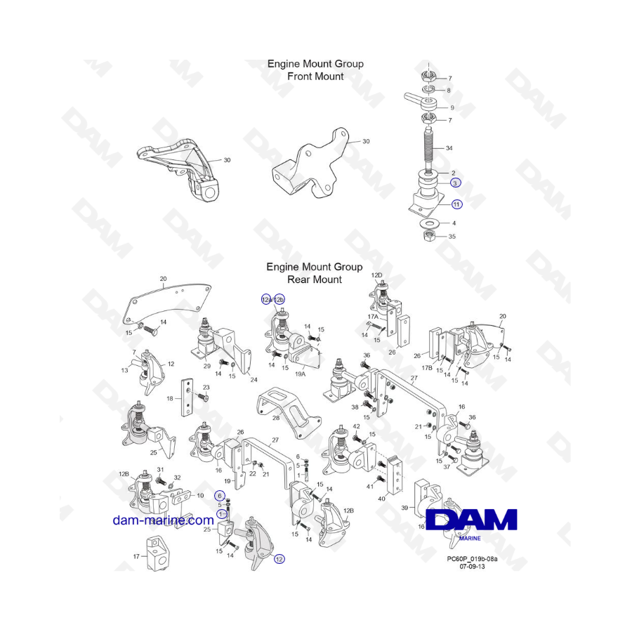 PCM ZR409 - ZR450 - 10+ - SOPORTES DE MOTOR Y TRANSMISIÓN
