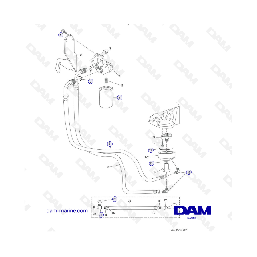 PCM Challenger 5.7 - REMOTE OIL FILTER COMPONENTS (MODEL 12-575xx-XX)
