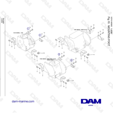Yanmar 1GM, 2GM, 3GM, 3HM - Mounting foot