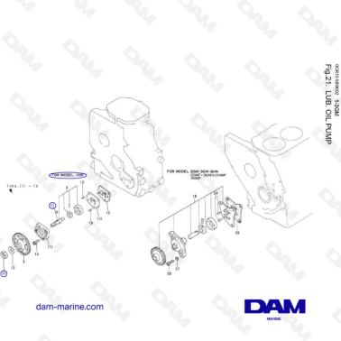 Yanmar 1GM, 2GM, 3GM, 3HM - Lub. Oil Pump
