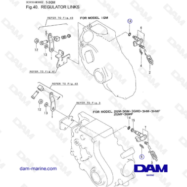 Yanmar 1GM, 2GM, 3GM, 3HM - Regulator Links