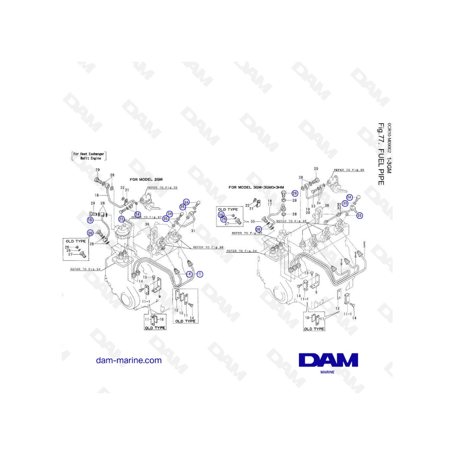 Yanmar 1GM, 2GM, 3GM - Fuel Pipe Yanmar 1GM, 2GM, 3GM - Fuel Pipe