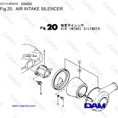Yanmar 2GM20 - Silenciador...