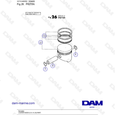 Yanmar 2GM20 - Piston