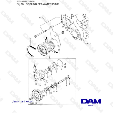Yanmar 2GM20 - Cooling sea water pump