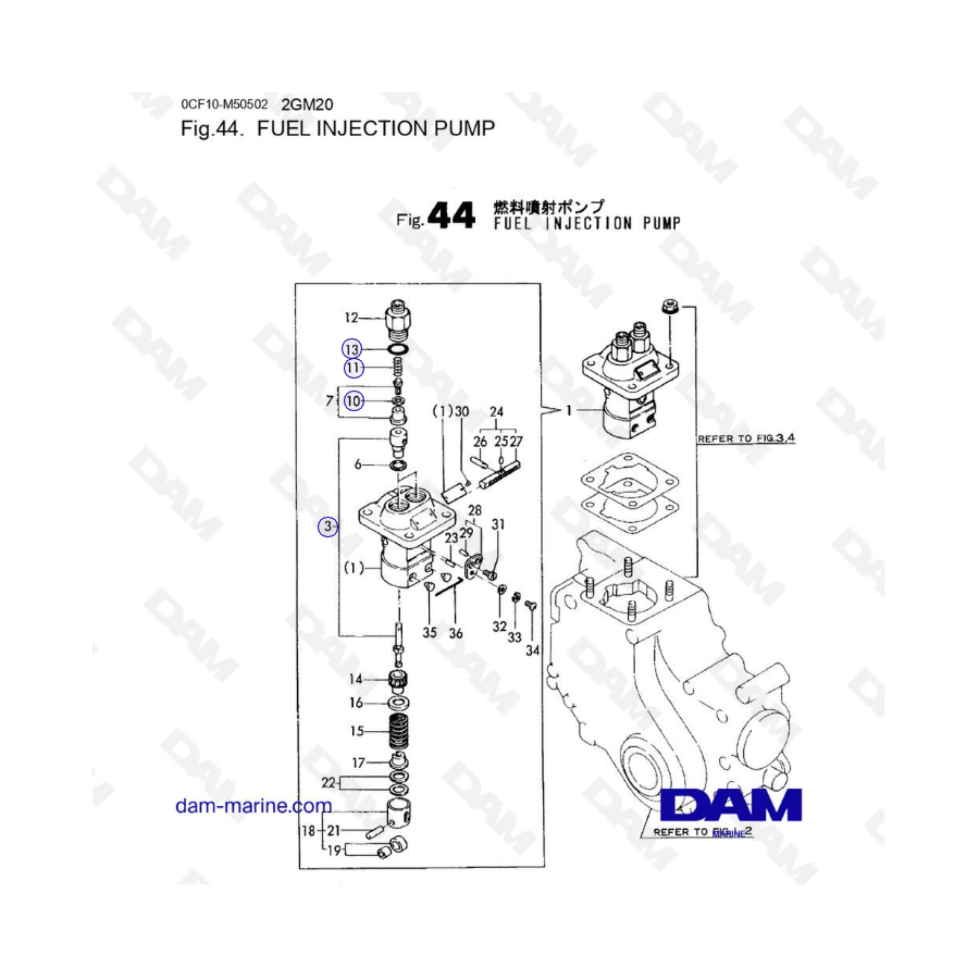 Yanmar 2GM - Fuel injection pump