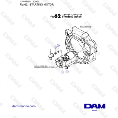 Yanmar 2GM20 - Starting motor