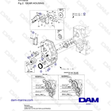 Yanmar 2QM - Caja de...