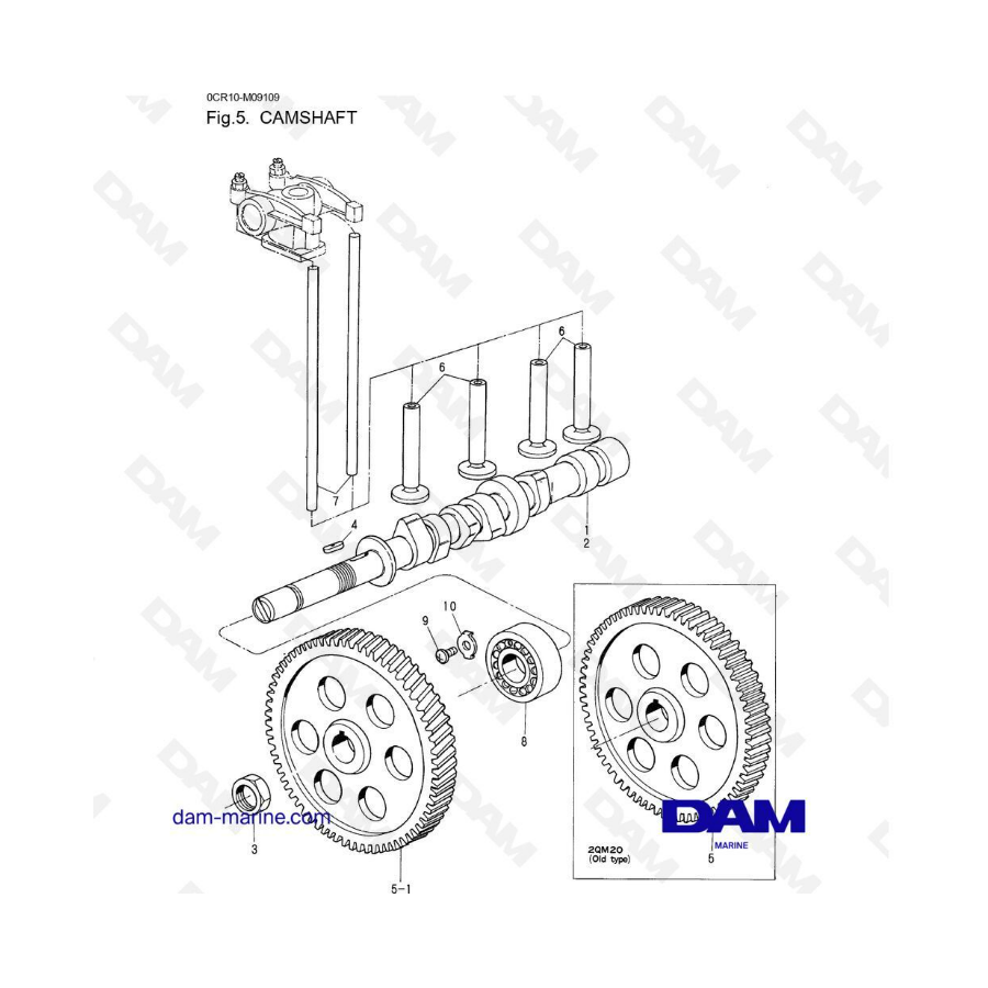 Yanmar 2QM - CAMSHAFT Yanmar 2QM - CAMSHAFT