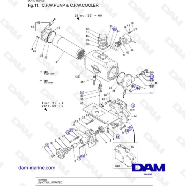 Yanmar 2QM - C.F.W PUMP & C.F.W COOLER