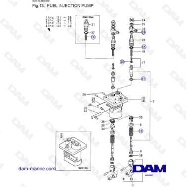Yanmar 2QM - Fuel injection pump