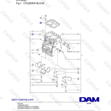 Yanmar 2YM15 - Cylinder block