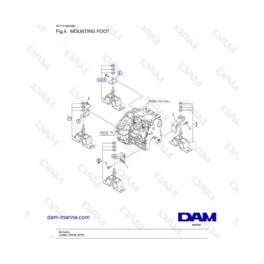 Yanmar 2YM15 - Mounting foot