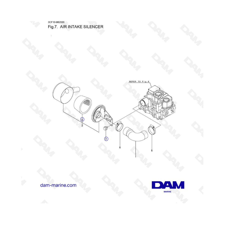 Yanmar 2YM15 - Air intake silencer