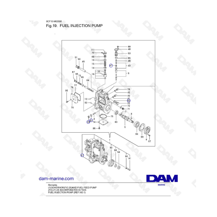 Yanmar 2YM15 - Fuel injection pump