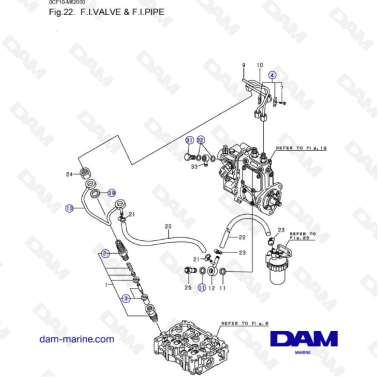 Yanmar 2YM15 - F.I Valve & F.I Pipe