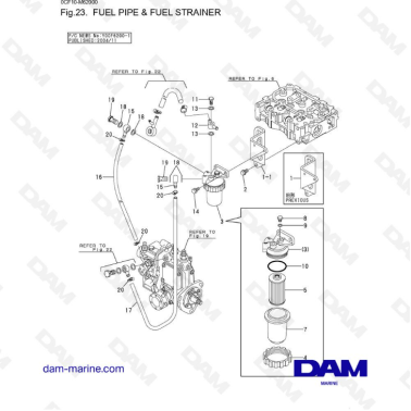 Yanmar 2YM15 - Tubería de...