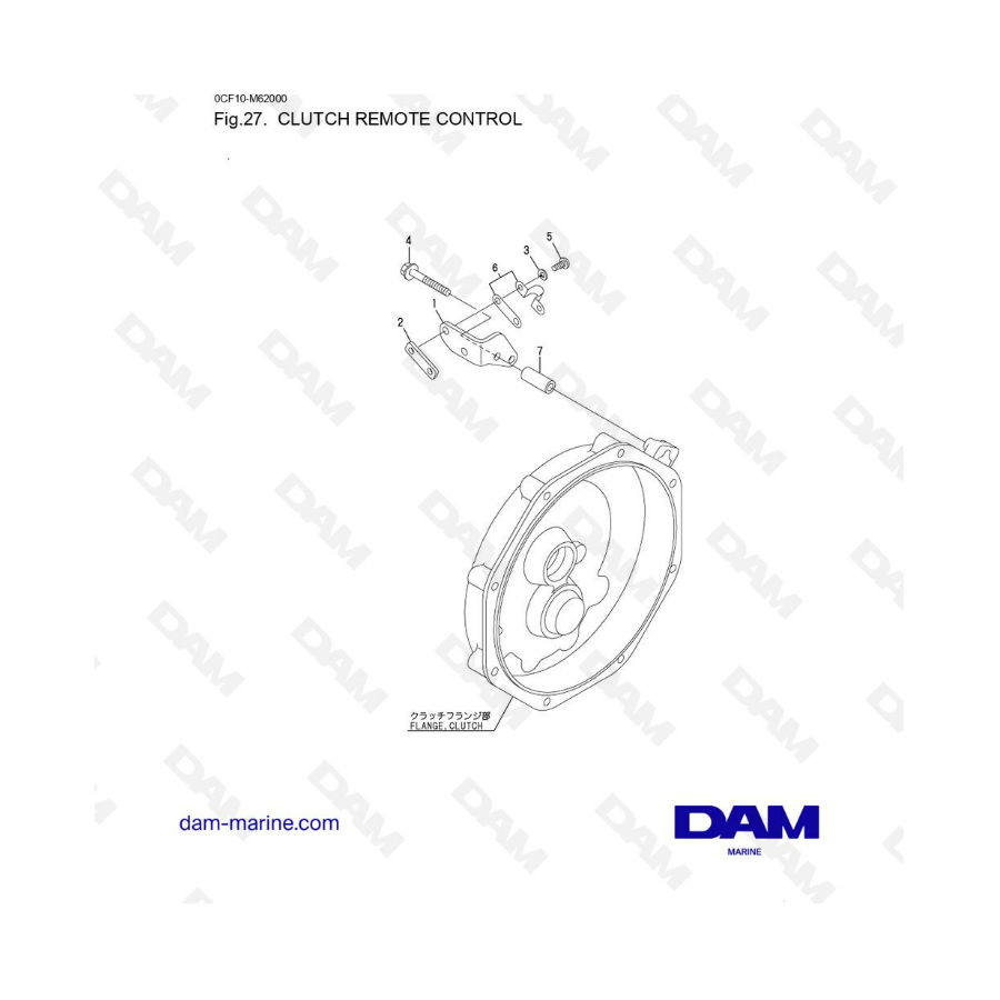 Yanmar 2YM15 - Clutch remote control Yanmar 2YM15 - Clutch remote control