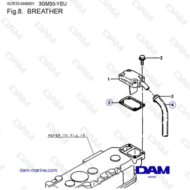 Yanmar 3GM30-YEU - RESPIRADERO