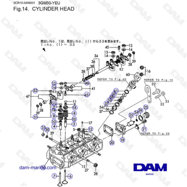 Yanmar 3GM30-YEU - Culata