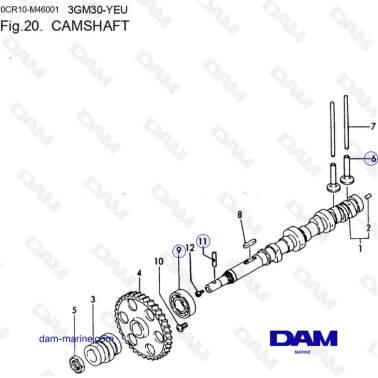 Yanmar 3GM30-YEU - CAMSHAFT