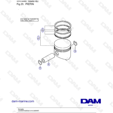 Yanmar 3GM30F-YEU - Piston