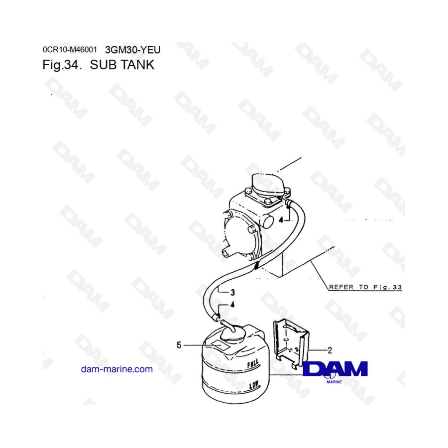 Yanmar 3GM30-YEU - SUB TANK