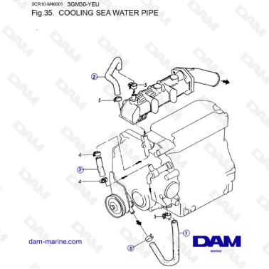 Yanmar 3GM30-YEU - TUBERÍA...