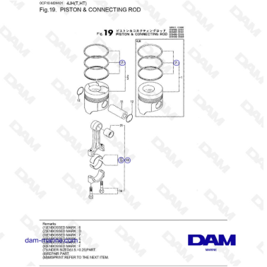 Yanmar 4JH - PISTÓN Y BIELA