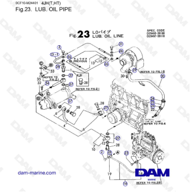 Yanmar 4JH - LUB. OIL PIPE