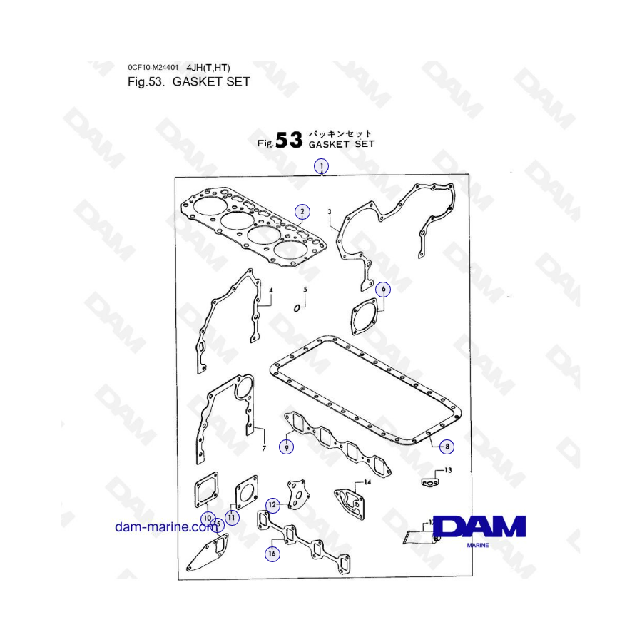Yanmar 4JH - KIT DE JUNTAS
