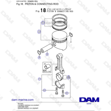 Yanmar 2GM20-YEU - PISTON & CONNECTING ROD