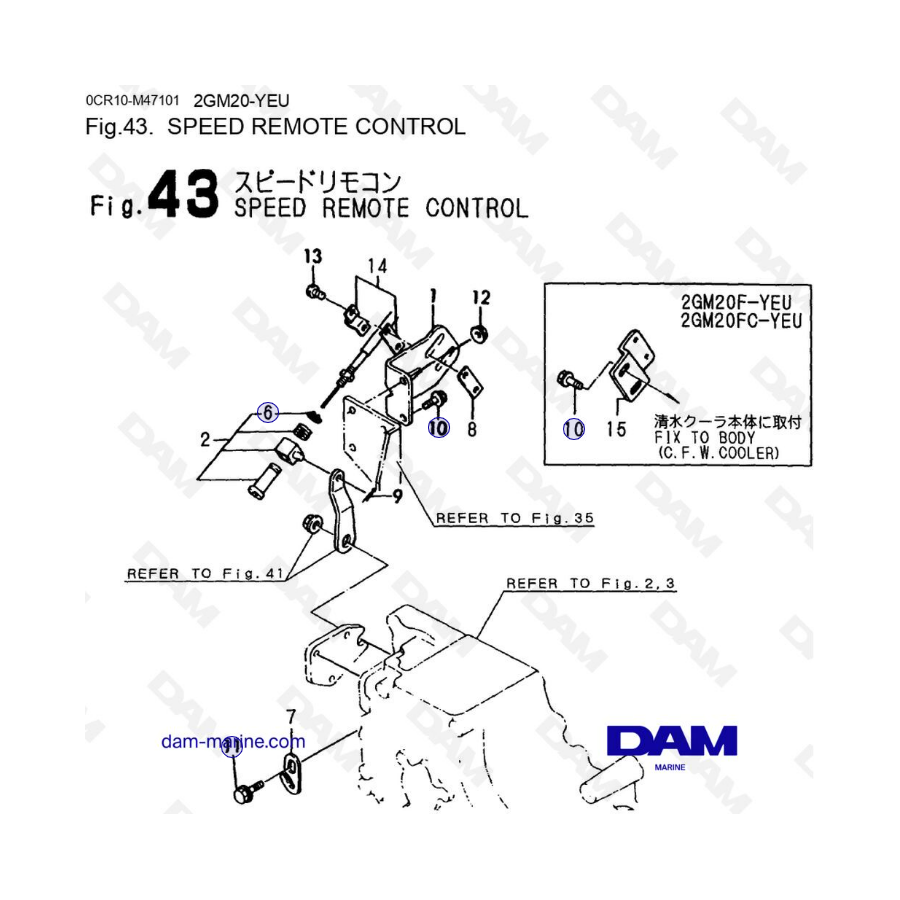 Yanmar 2GM20 - CONTROL REMOTO DE VELOCIDAD