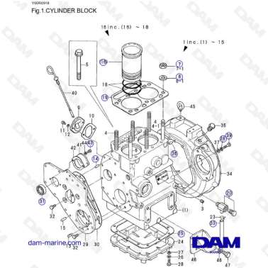 Yanmar 2QM15 - CYLINDER BLOCK