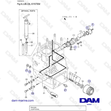 Yanmar 2QM15 - LUB. OIL SYSTEM