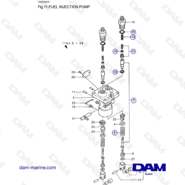 Yanmar 2QM15 - FUEL INJECTION PUMP