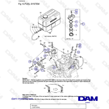 Yanmar 2QM15 - Fuel system