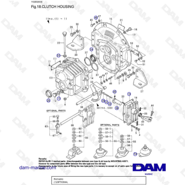 Yanmar 2QM15 - CLUTCH HOUSING