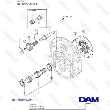 Yanmar 2QM15 - INPUT SHAFT