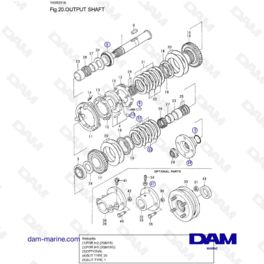 Yanmar 2QM15 - OUTPUT SHAFT