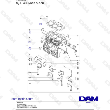 Yanmar 3YM20 - CYLINDER BLOCK