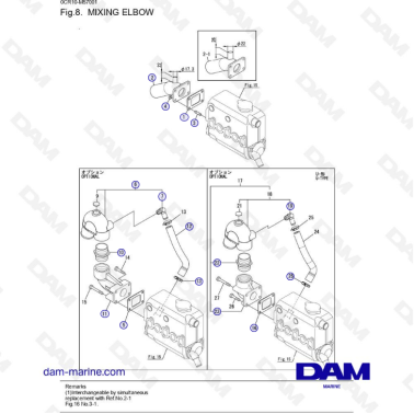 Yanmar 3YM20 - CODO MEZCLADOR