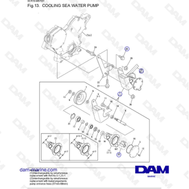 Yanmar 3YM20 - COOLING SEA WATER PUMP