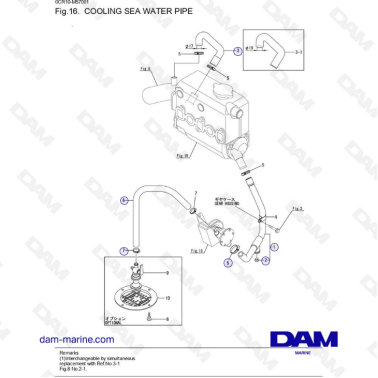 Yanmar 3YM20 - Cooling sea...
