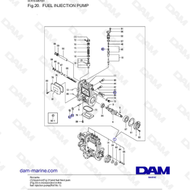 Yanmar 3YM20 - FUEL INJECTION PUMP
