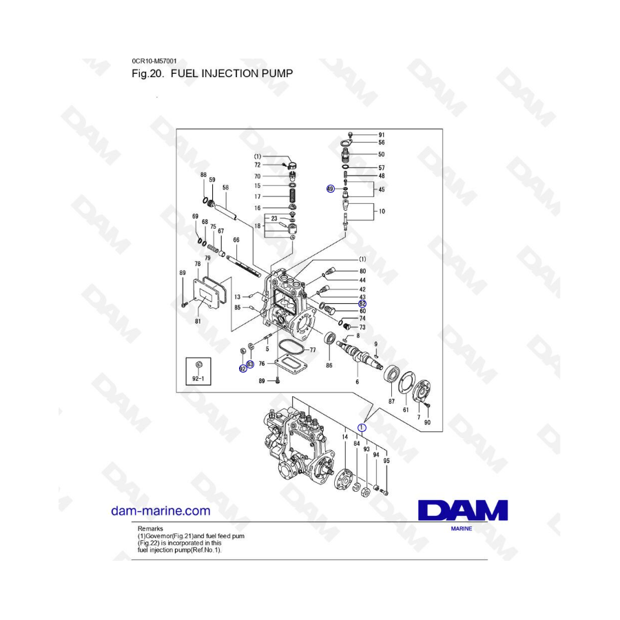 Yanmar 3YM20 - FUEL INJECTION PUMP 