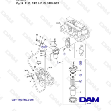 Yanmar 3YM20 - FUEL PIPE &...