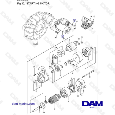 Yanmar 3YM20 - Starter