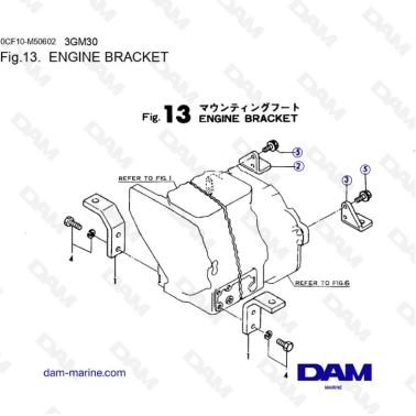 Yanmar 3GM30 - ENGINE BRACKET